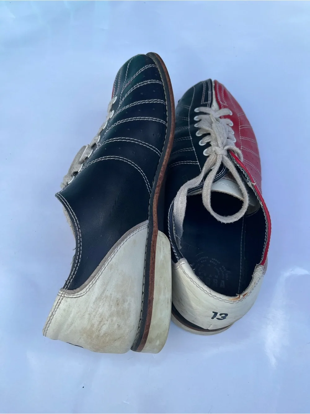Red and White Men's Bowling Style Slip-On Loafers
